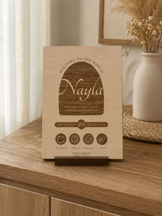 Customisable wooden plaque